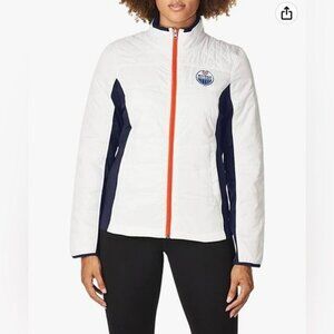 NHL Oilers Womens Puffer Jacket XL G-III Sports By Carl Banks Polyester